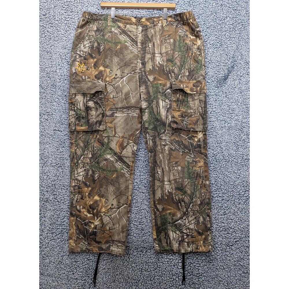 Real Tree XTRA Camo Cargo Pants Mens XL 40-42 Ankle Drawstring Hunting Outdoor